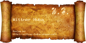 Wittner Huba névjegykártya